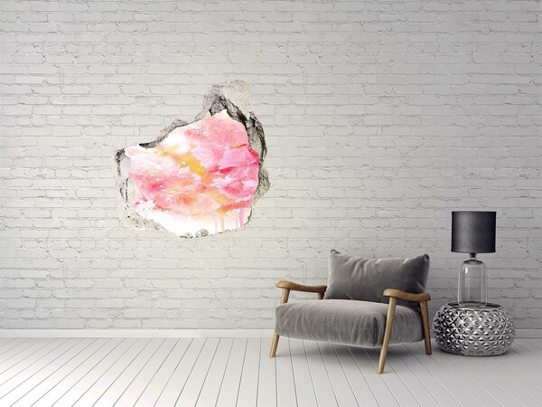 Hole in the wall decal A floral landscape behind a hole in the wall