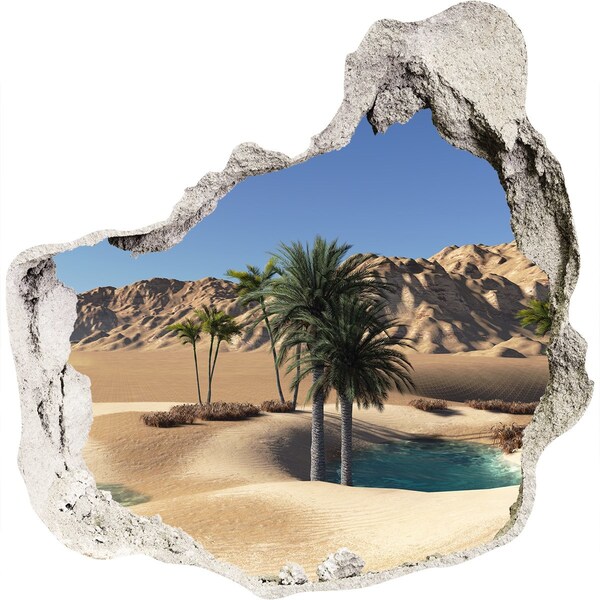Hole wall sticker An oasis in the desert