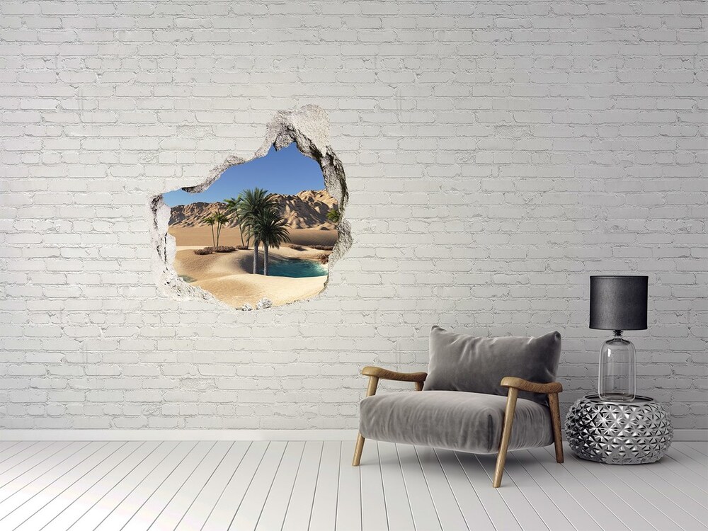 Hole wall sticker oasis brick