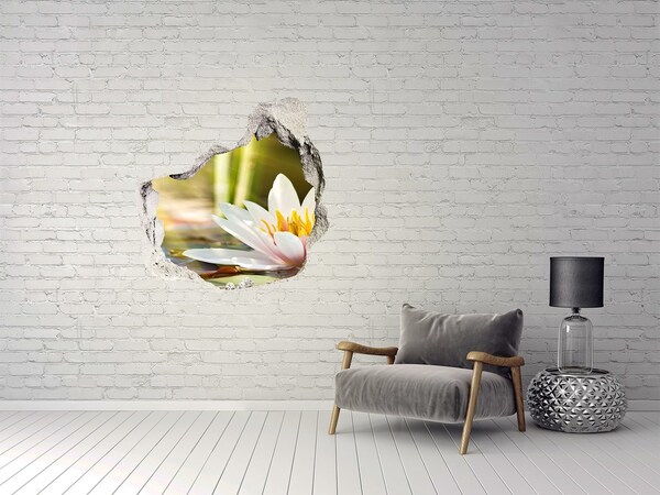 Hole wall sticker water lily