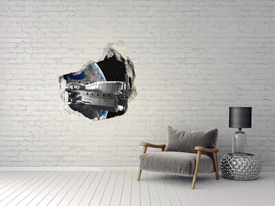 Hole in the wall decal A spaceship in the sky