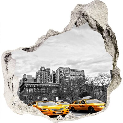 Hole in the wall sticker New York City Taxis in the Urban Landscape