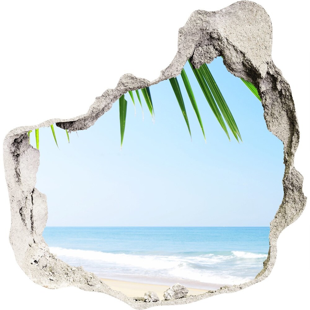 Hole in the wall decal Tropical beach