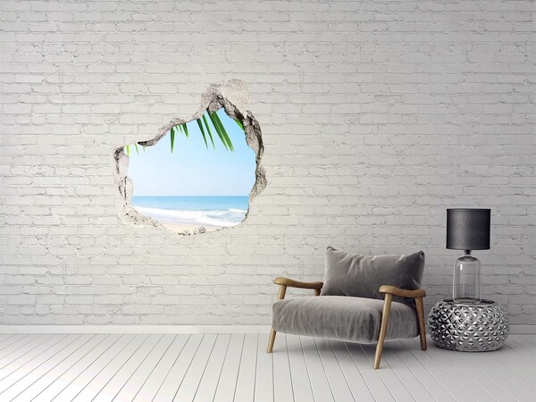 Hole in the wall decal Tropical paradise by the sea