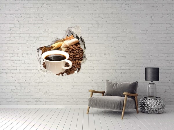 Hole in the wall sticker Coffee with beans