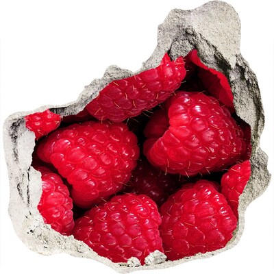 Hole in the wall sticker Raspberries in concrete