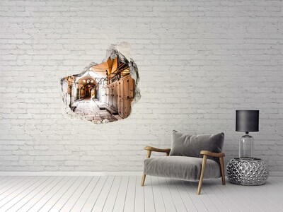 3D wall hole wallpaper The charm of the old bazaar