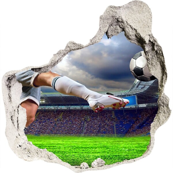 Hole in the wall decal Footballer at the stadium