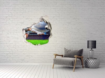 Hole in the wall decal Football action in a stadium atmosphere