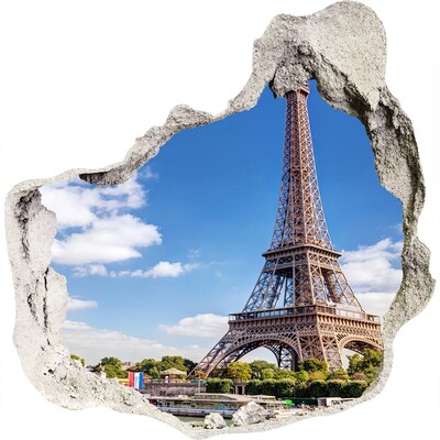 Hole wall sticker The Eiffel Tower in Paris