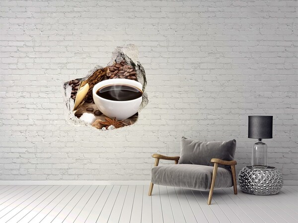 Hole in the wall sticker Coffee in the heart of nature