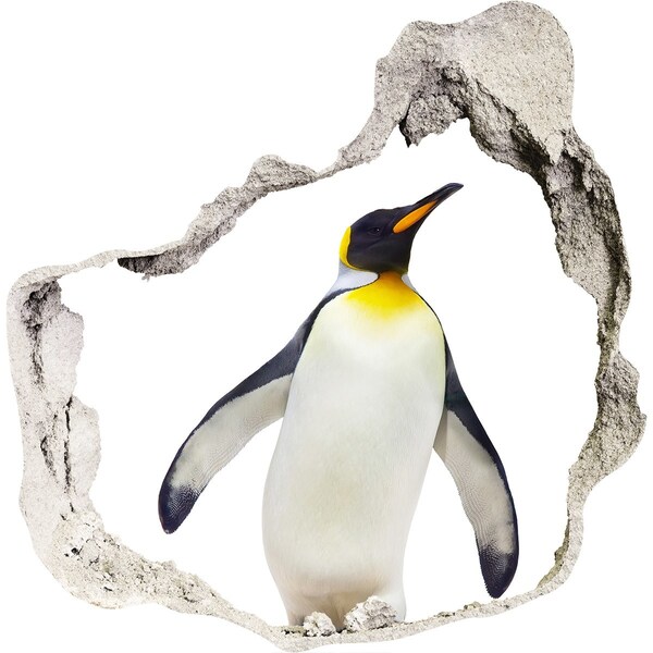 Hole wall sticker Penguin in a hole in the wall