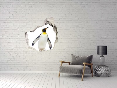 Hole wall sticker Penguin in a hole in the wall
