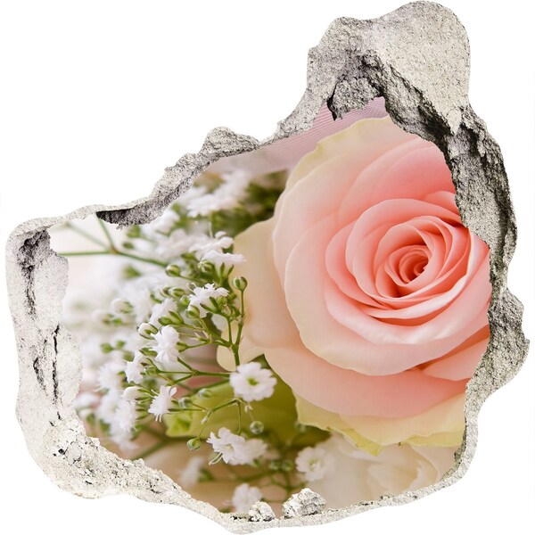 Hole in the wall sticker A rose in a floral arrangement