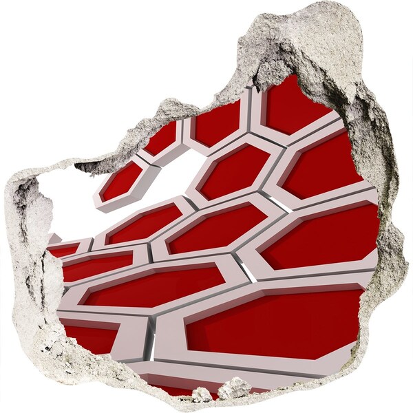 Hole in the wall decal Red maze in concrete