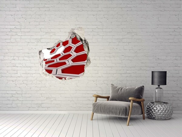 Hole in the wall decal Red maze in concrete