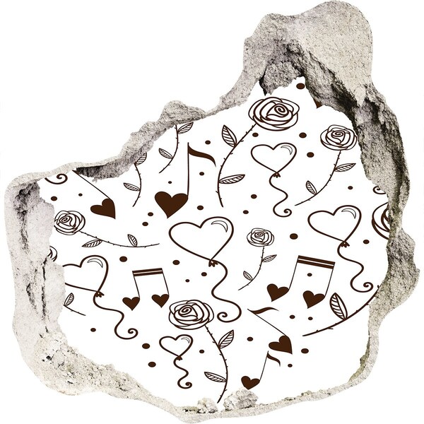 3D wall hole Musical Hearts and Roses