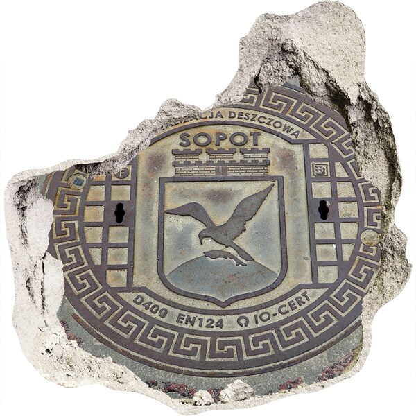 Hole wall sticker Sopot – Municipal Sewer Cover
