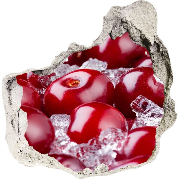 3D wall hole Juicy Cherries on Ice