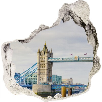 Hole wall sticker The Tower of London through a hole in the wall