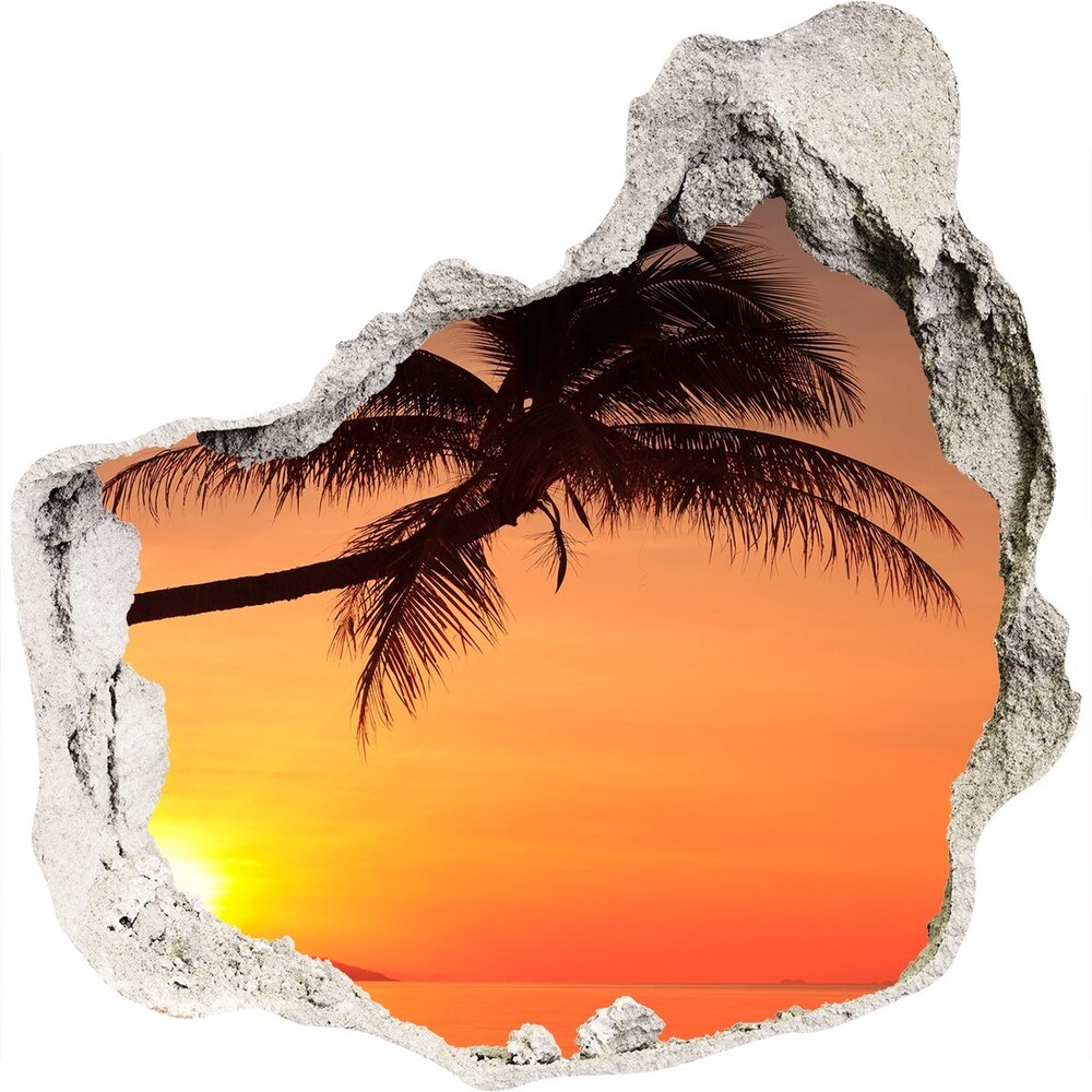 Hole wall sticker Sunset beach