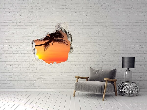 Hole wall sticker Sunset on a tropical beach