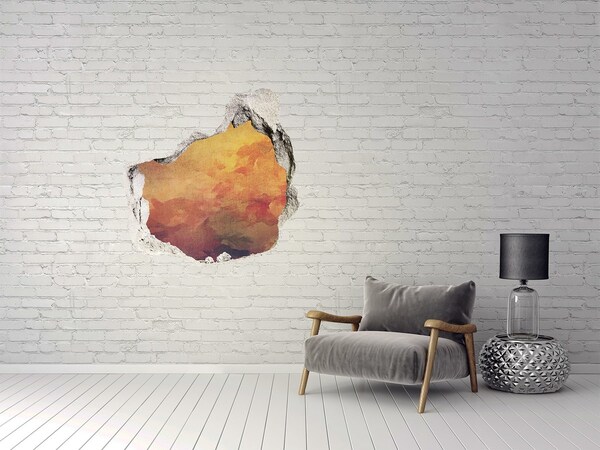 Hole wall sticker The burning sky beyond the walls