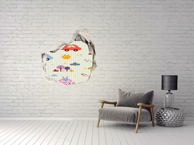 3D wall hole wallpaper A children's world full of joy
