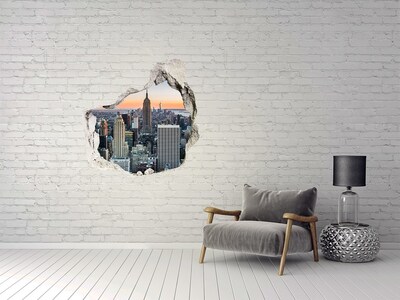 Hole in the wall decal New York at sunset
