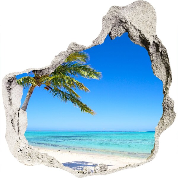 Hole in the wall decal Tropical beach