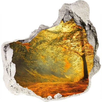 Hole in the wall sticker Golden autumn in the forest