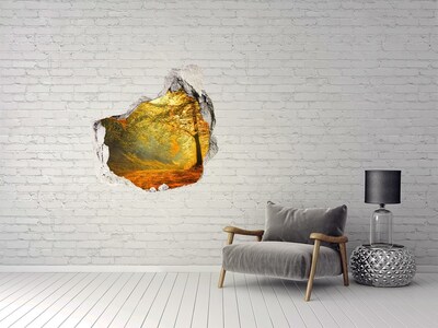 Hole in the wall sticker Golden autumn in the forest