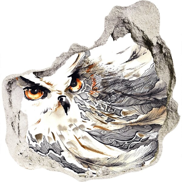 Hole in the wall decal An owl in flight