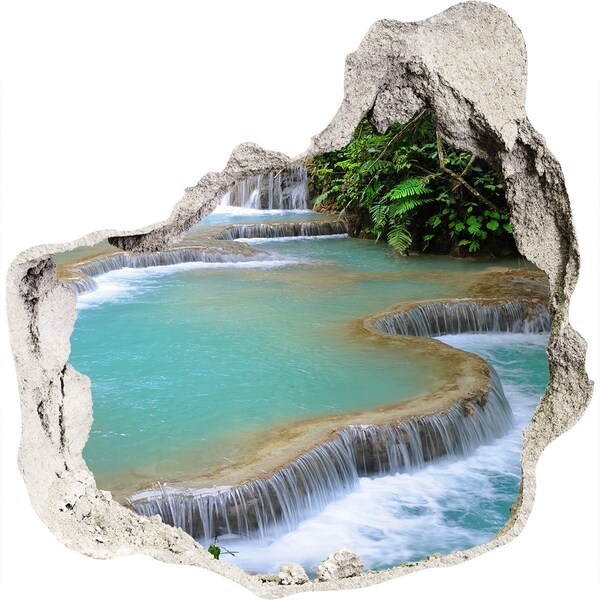 Hole in the wall decal Waterfalls in a tropical paradise