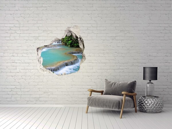 Hole in the wall decal Waterfalls in a tropical paradise