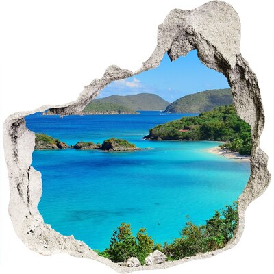 Hole in the wall sticker Tropical bay with turquoise water