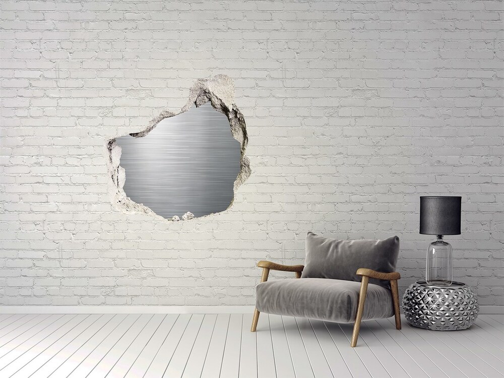 3D wall hole wallpaper Metal background