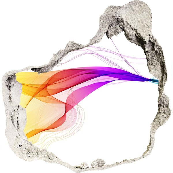 Hole in the wall sticker A colorful burst of energy