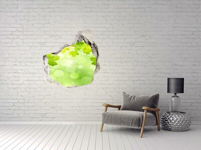 3D wall hole wallpaper A green oasis among the leaves