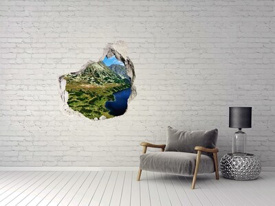 Hole in the wall decal Mountain landscape with a lake