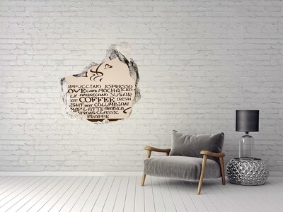 Hole in the wall decal Cup of coffee