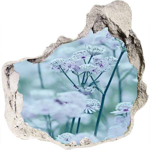 Hole in the wall sticker Flowers among the ruined wall