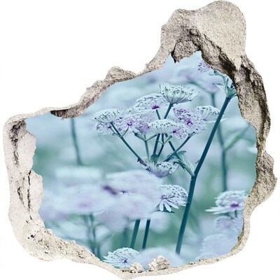 Hole in the wall sticker Flowers among the ruined wall