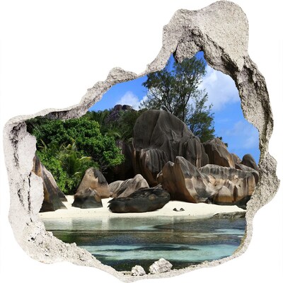 Hole wall sticker Tropical island oasis