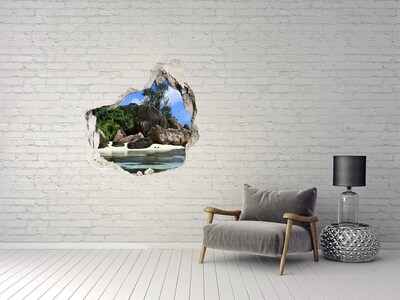 Hole wall sticker Tropical island oasis