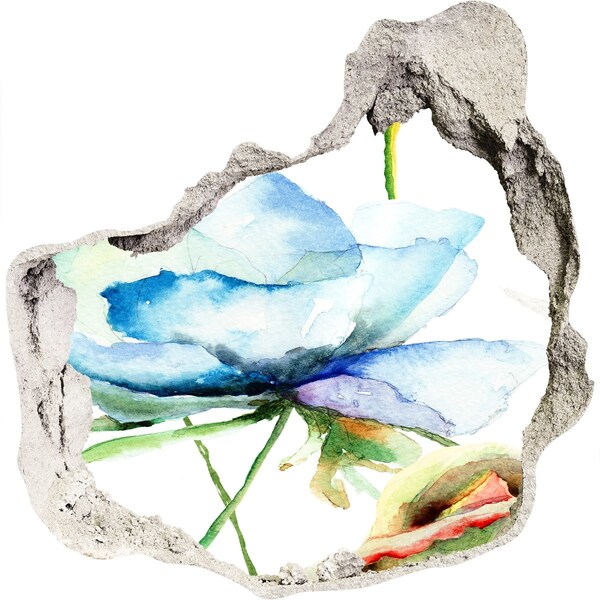 Hole in the wall decal A floral dream in concrete