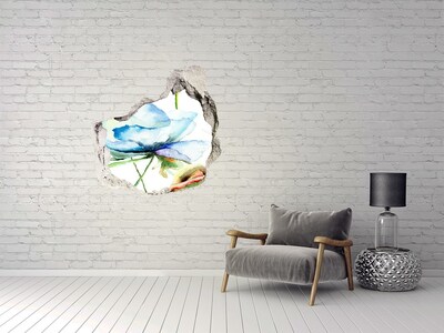 Hole in the wall decal A floral dream in concrete