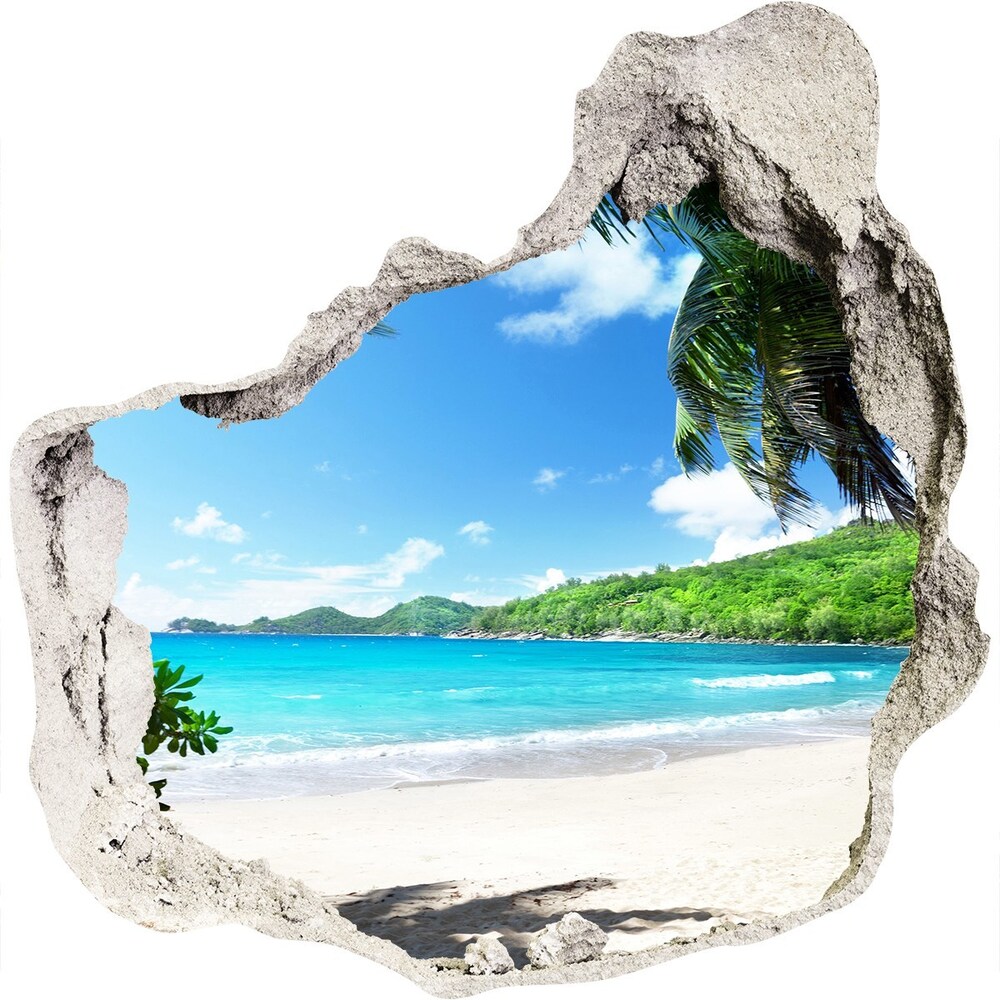 Hole wall sticker Seychelles beach