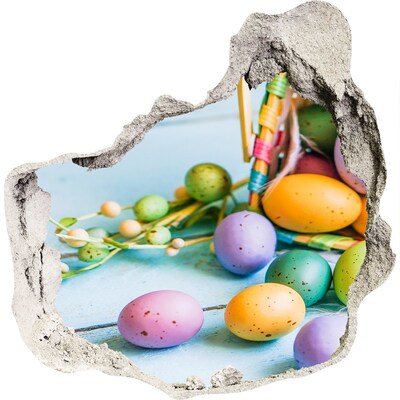 Hole wall sticker Easter eggs