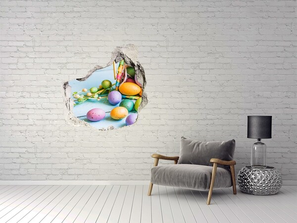 Hole wall sticker Easter eggs